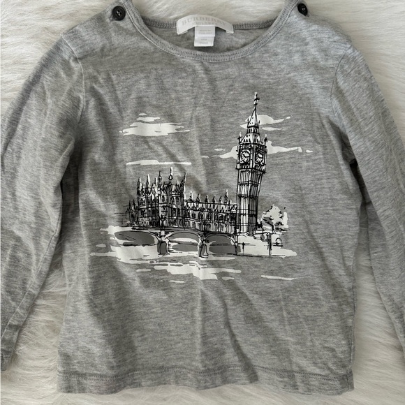 Burberry Baby Long Sleeve T-shirt With London ‘Big Ben’ Print 18M - Picture 6 of 8